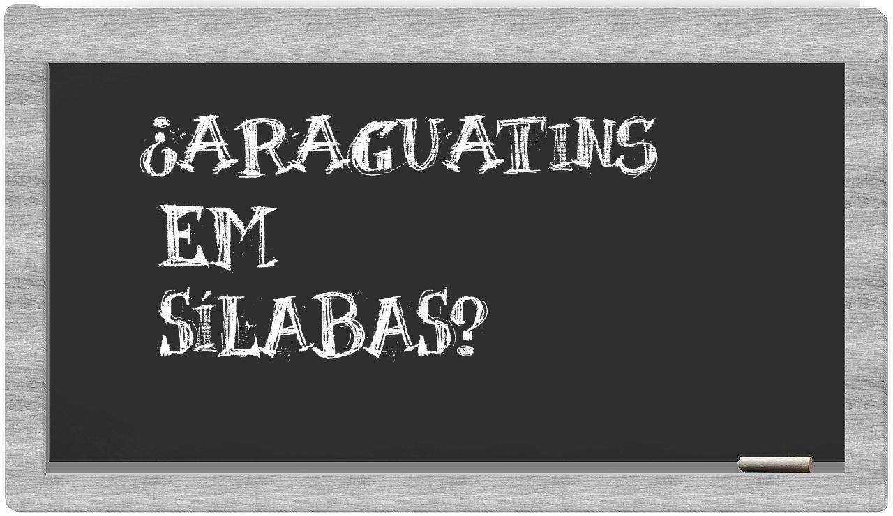 ¿Araguatins en sílabas?