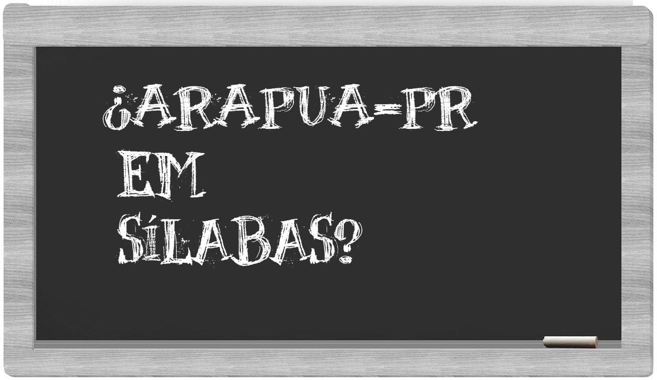 ¿Arapua-PR en sílabas?