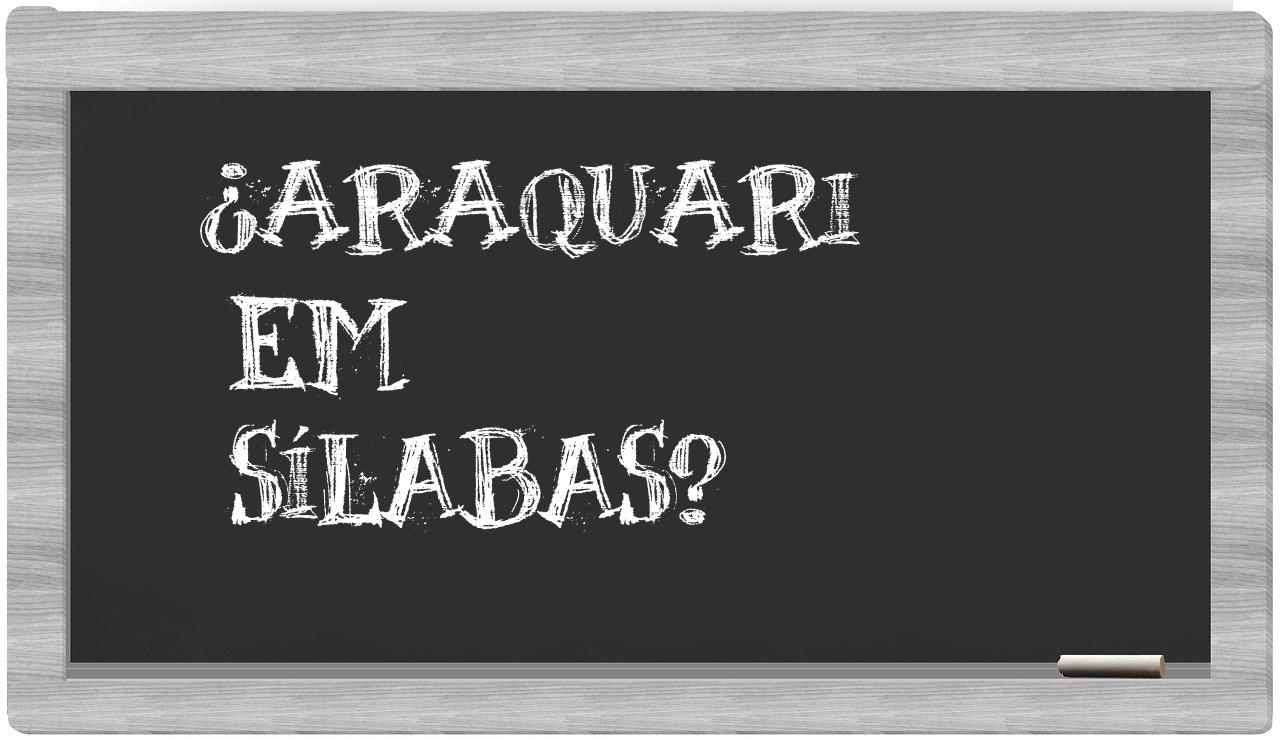 ¿Araquari en sílabas?