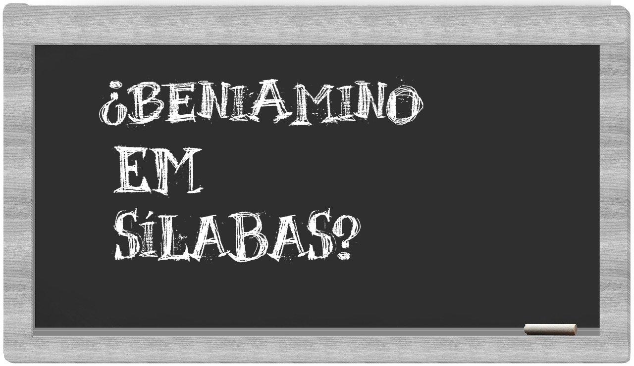 ¿Beniamino en sílabas?