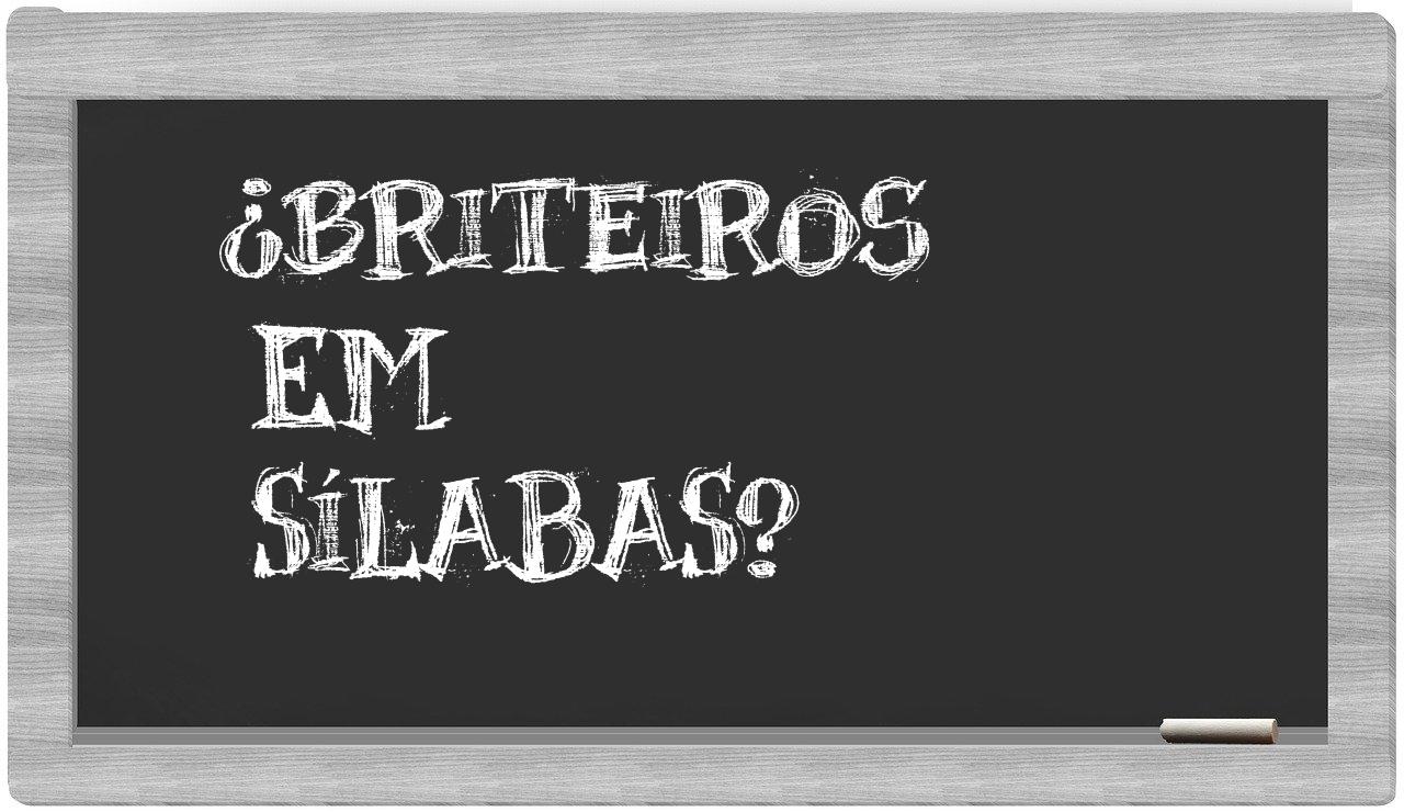 ¿Briteiros en sílabas?