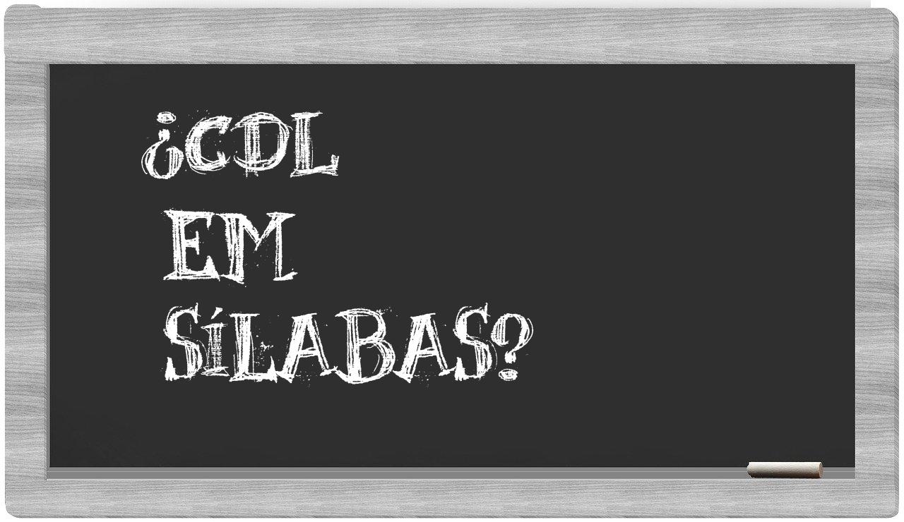 ¿CDL en sílabas?