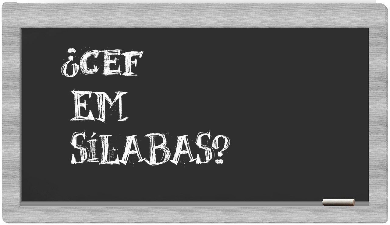 ¿CEF en sílabas?