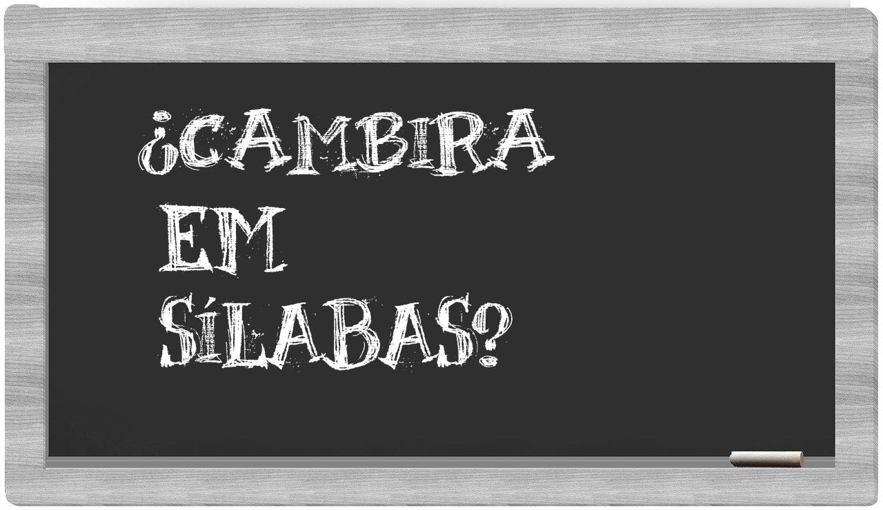 ¿Cambira en sílabas?