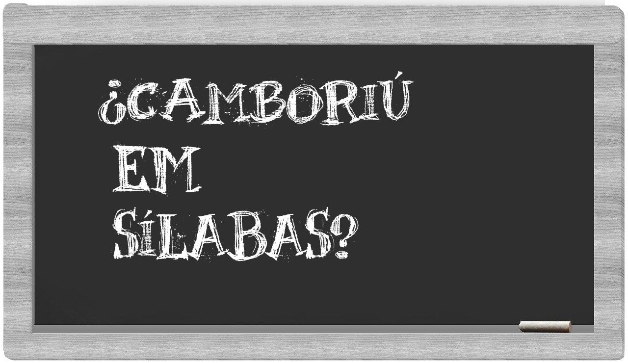 ¿Camboriú en sílabas?