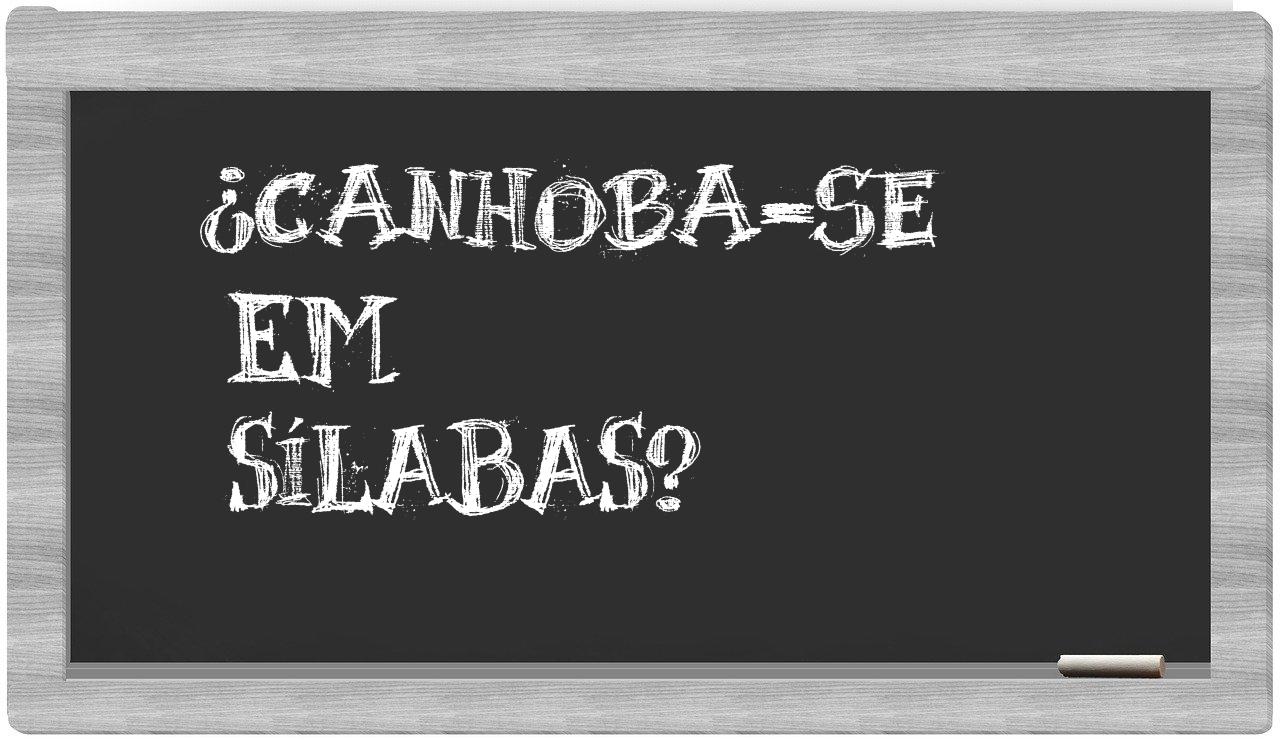 ¿Canhoba-SE en sílabas?