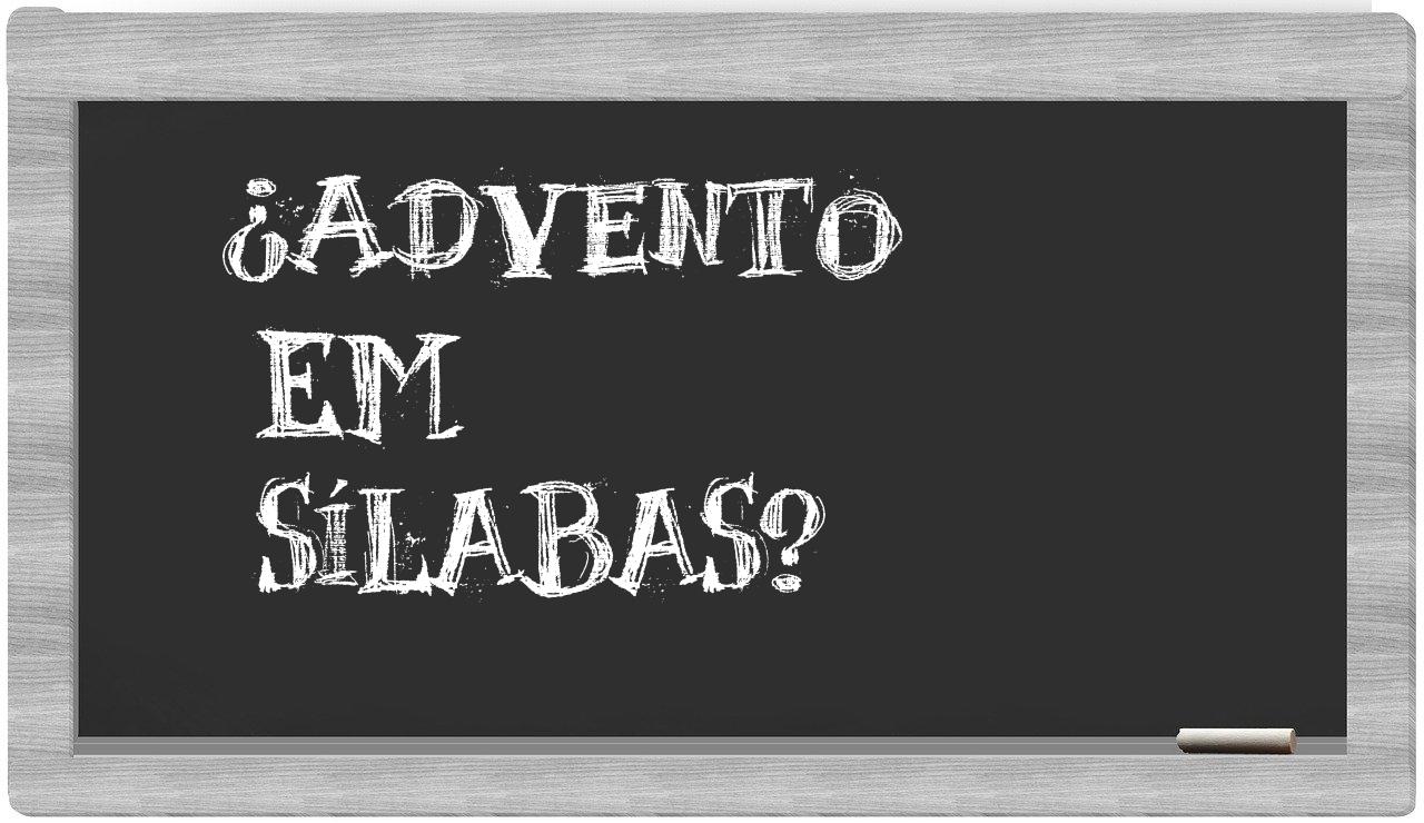 ¿advento en sílabas?