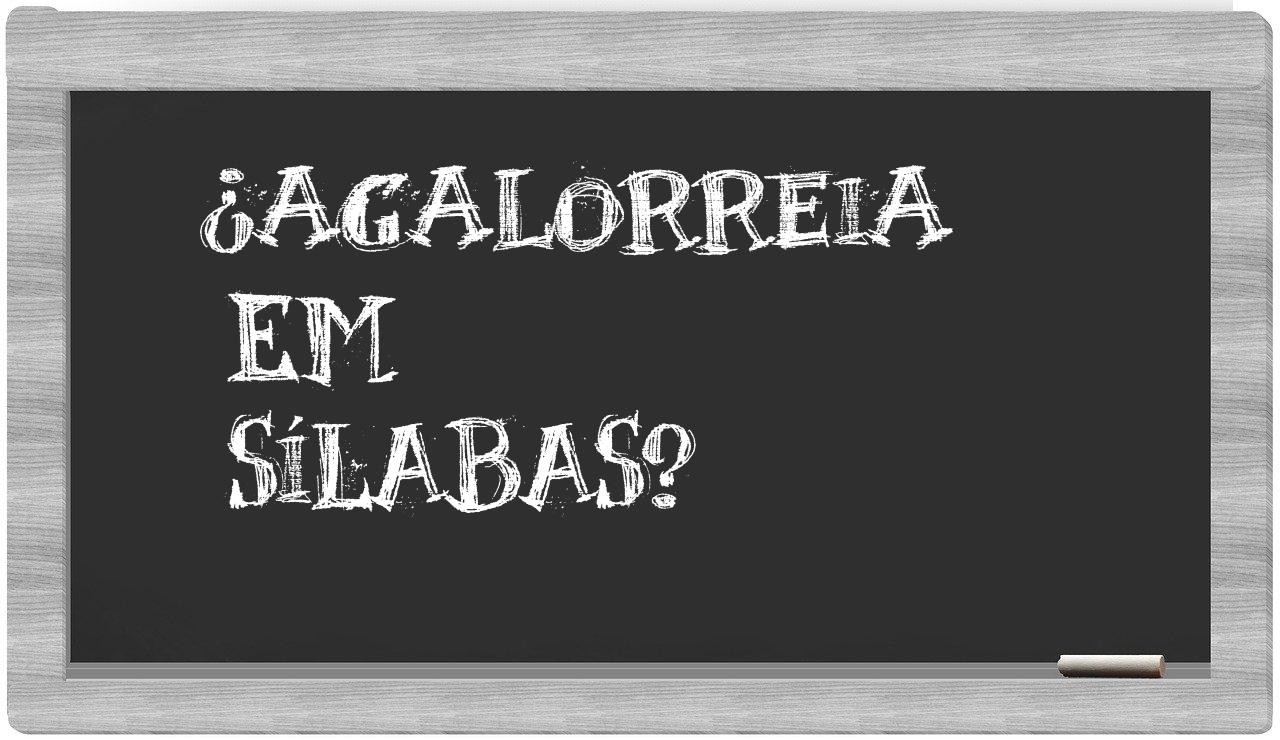 ¿agalorreia en sílabas?