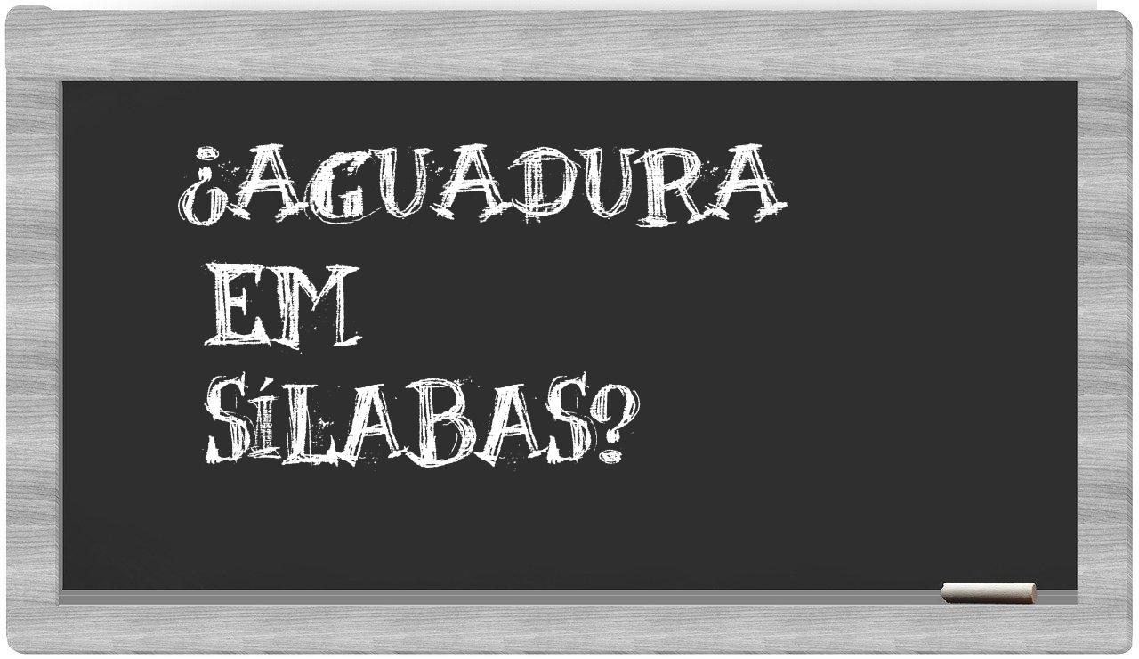 ¿aguadura en sílabas?