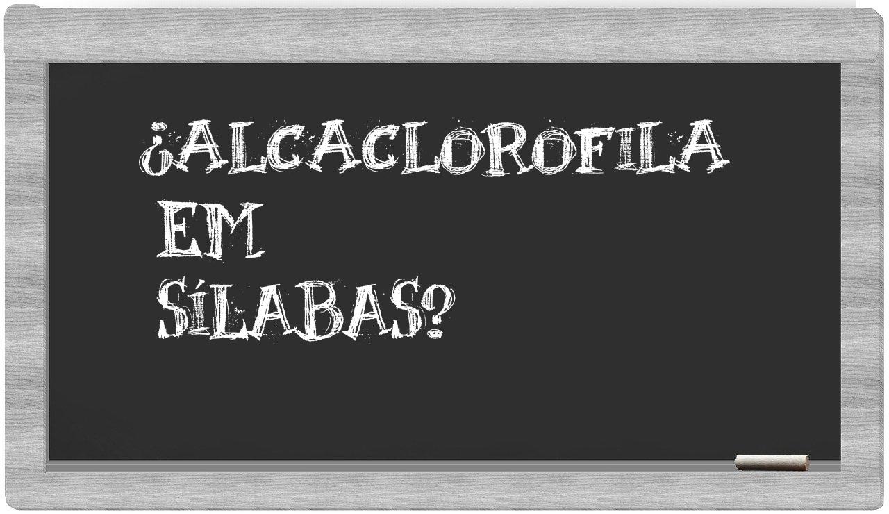 ¿alcaclorofila en sílabas?