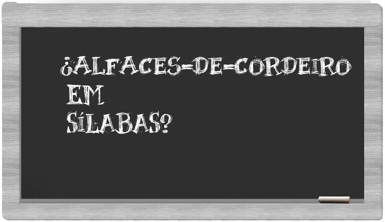 ¿alfaces-de-cordeiro en sílabas?