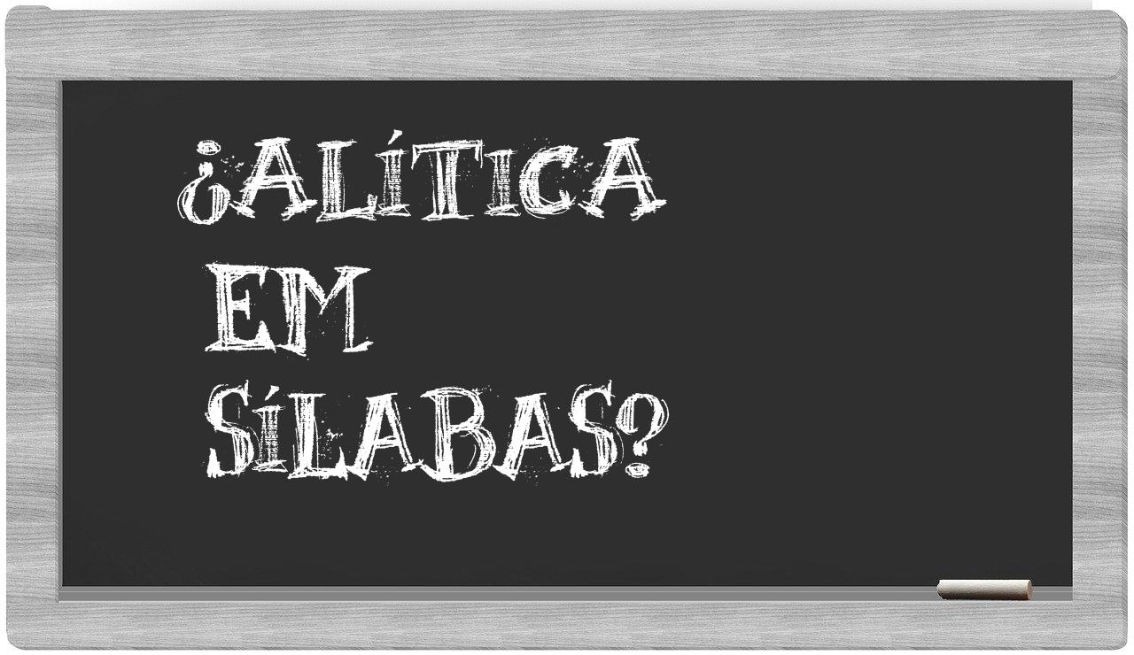 ¿alítica en sílabas?