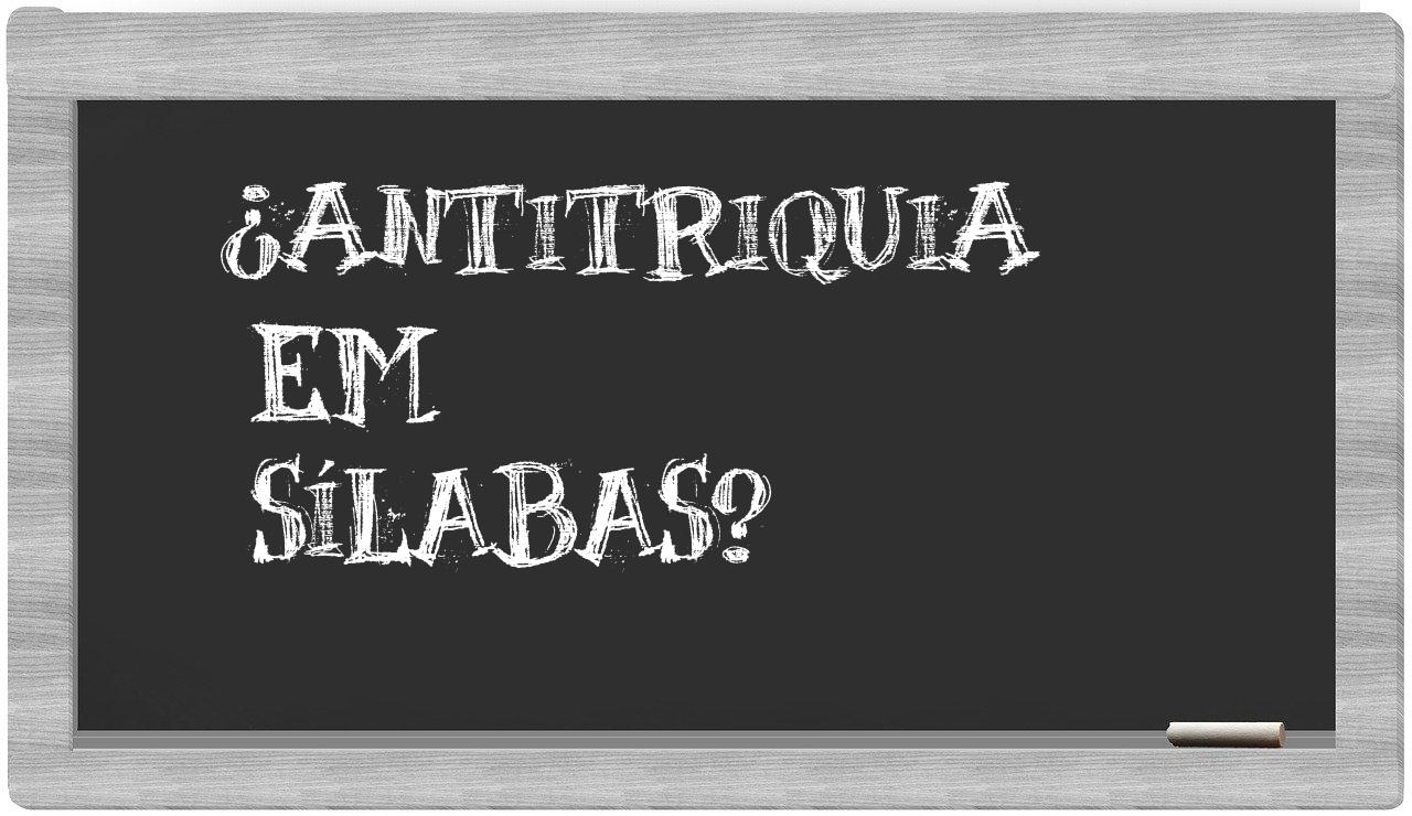 ¿antitriquia en sílabas?