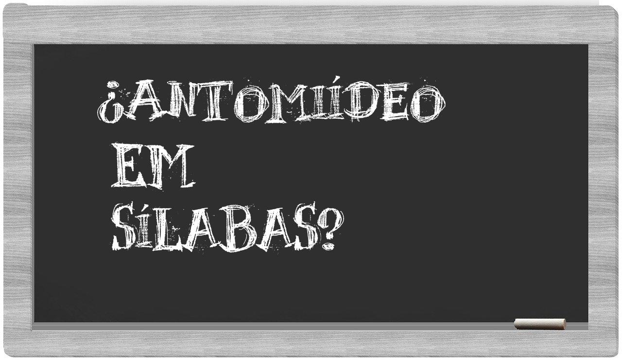 ¿antomiídeo en sílabas?