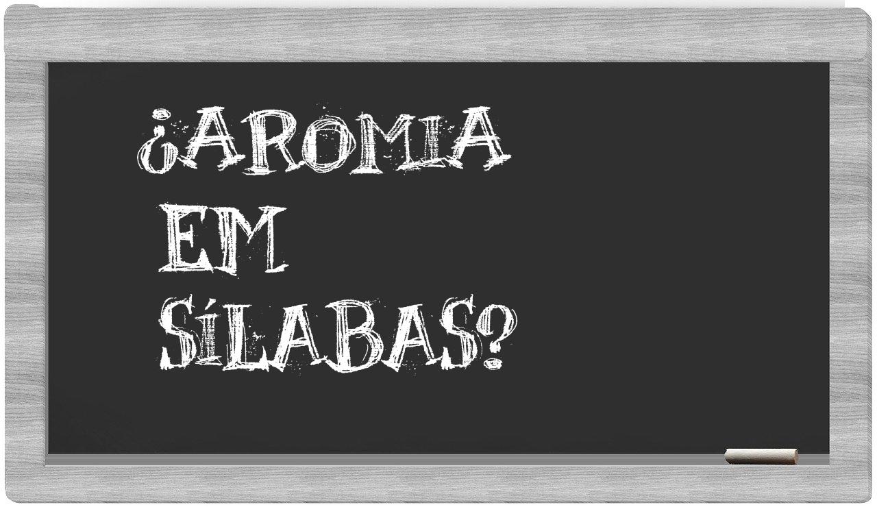 ¿aromia en sílabas?