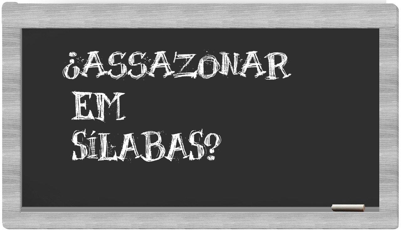 ¿assazonar en sílabas?