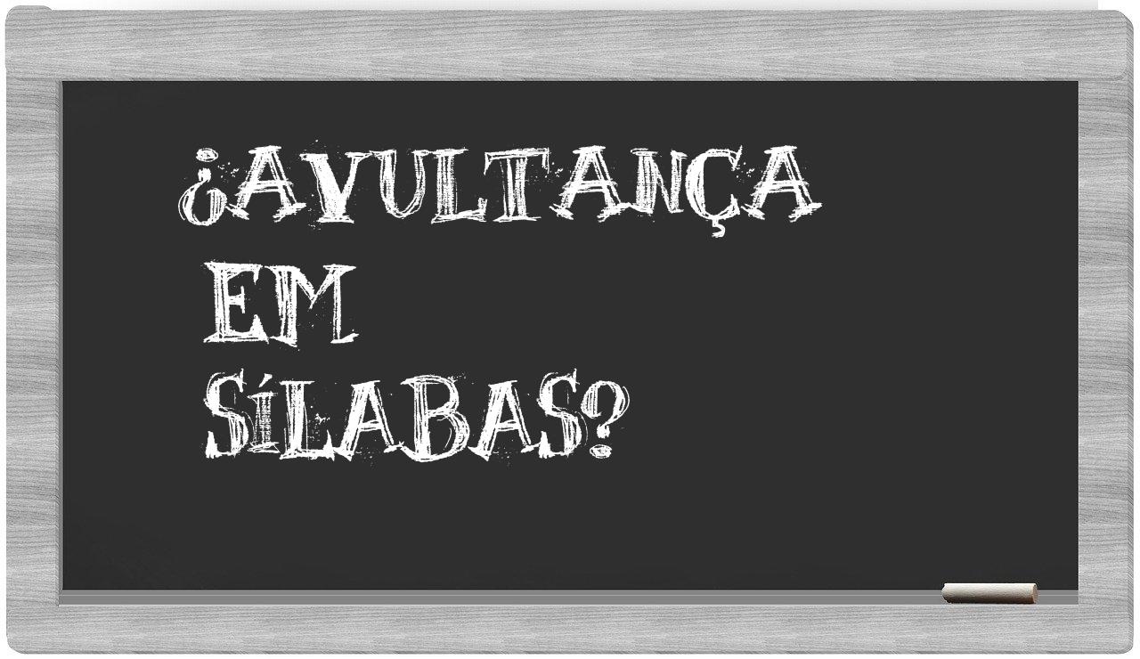 ¿avultança en sílabas?