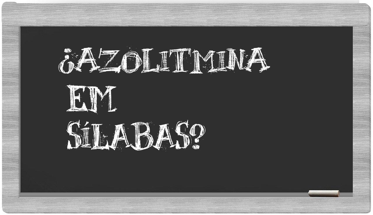 ¿azolitmina en sílabas?