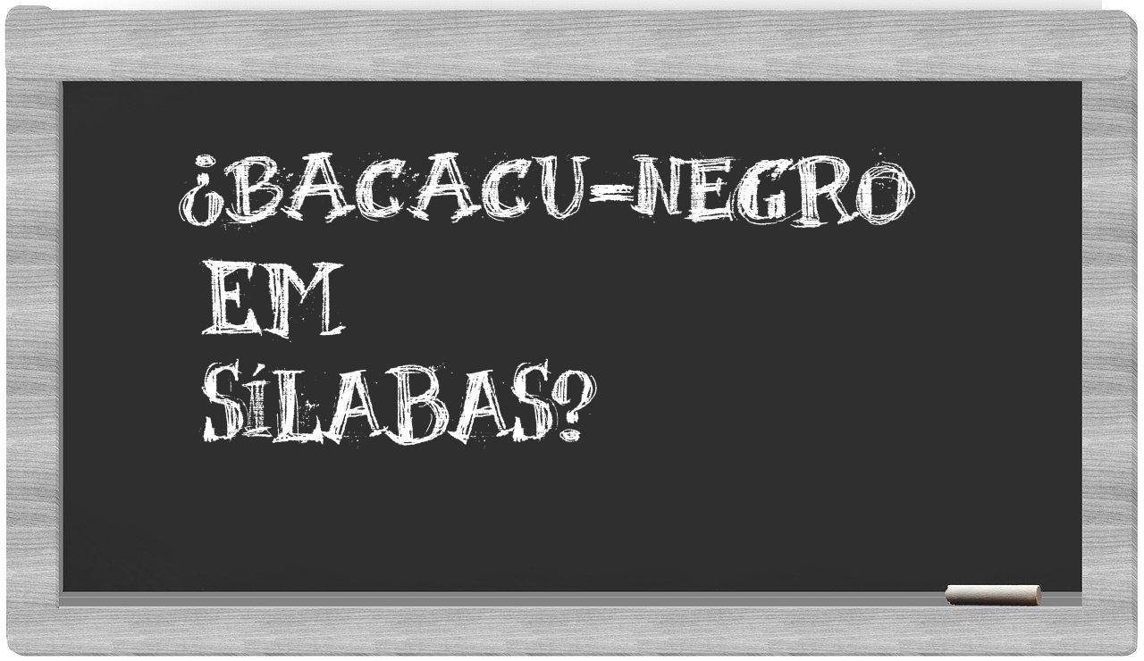 ¿bacacu-negro en sílabas?