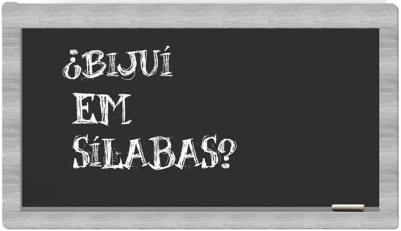 ¿bijuí en sílabas?