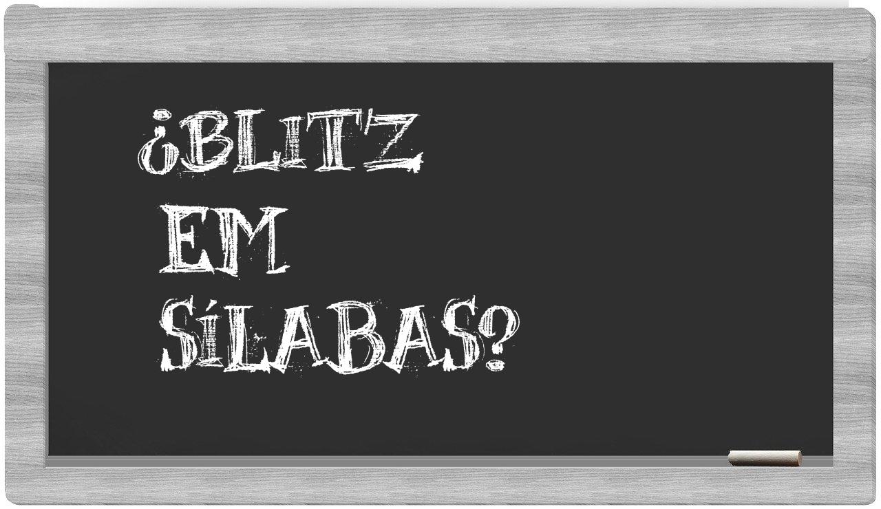 blitz in syllables