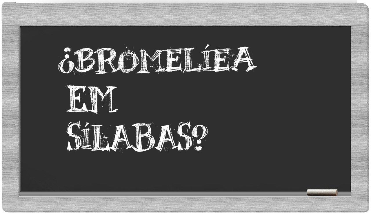 ¿bromelíea en sílabas?