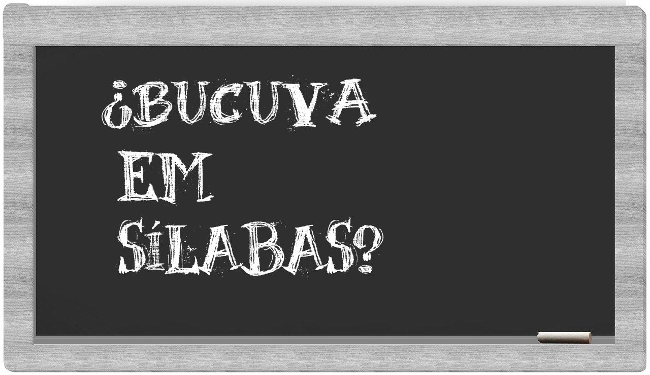 ¿bucuva en sílabas?