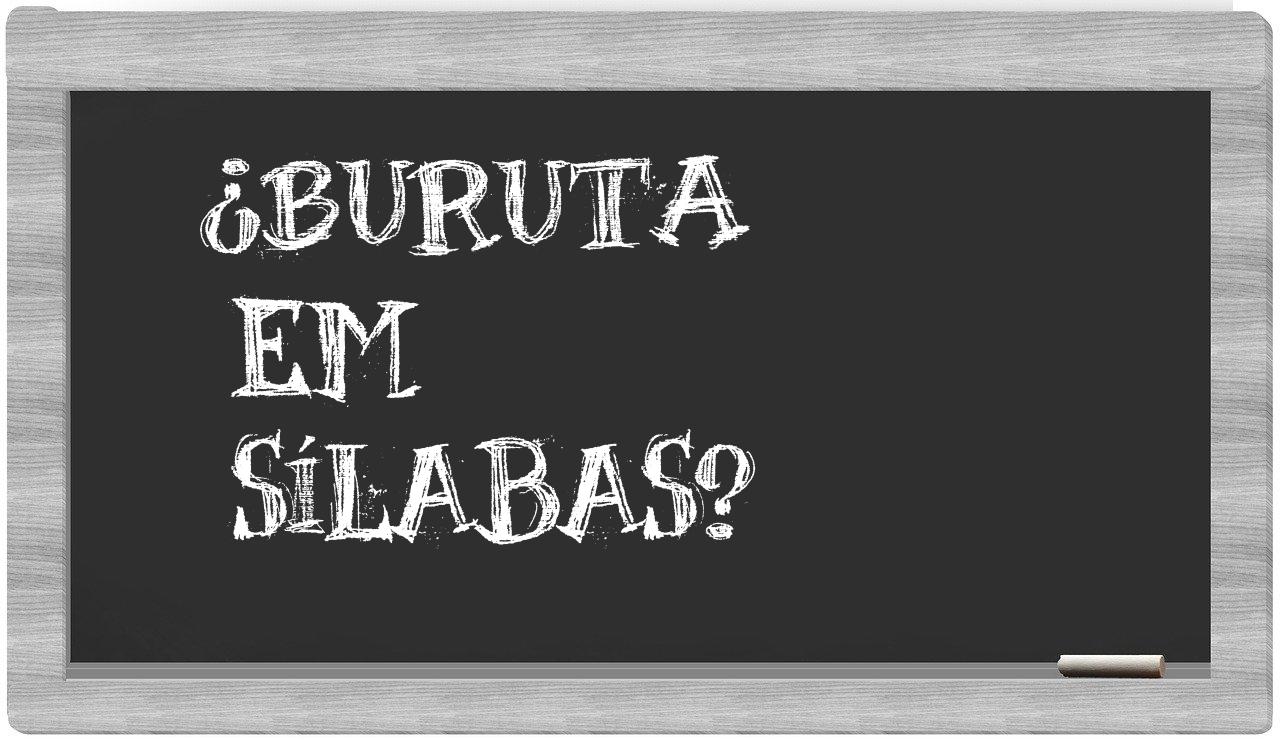 ¿buruta en sílabas?