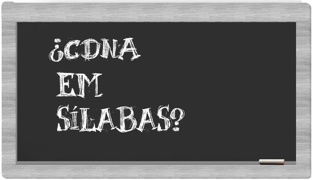 ¿cDNA en sílabas?