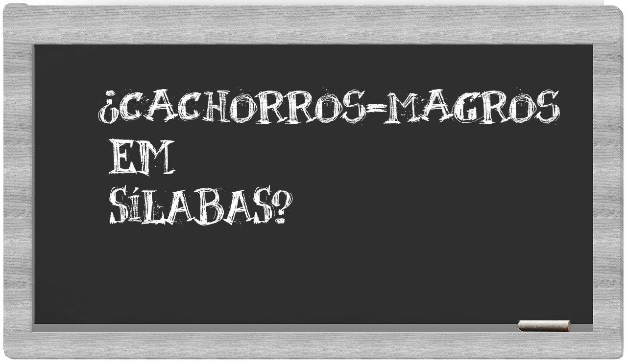 ¿cachorros-magros en sílabas?