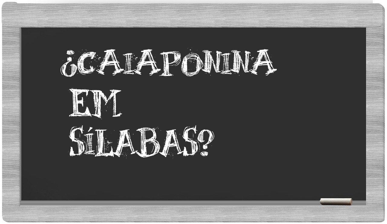 ¿caiaponina en sílabas?