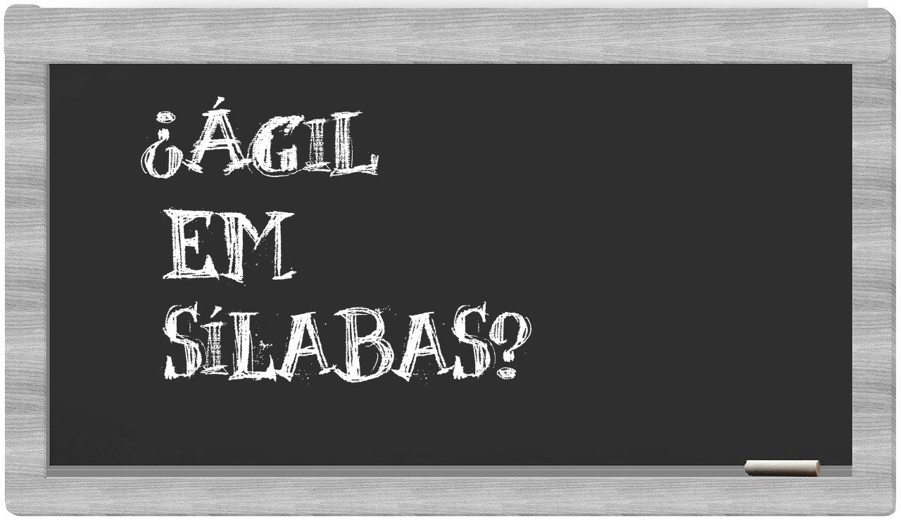 ¿ágil en sílabas?