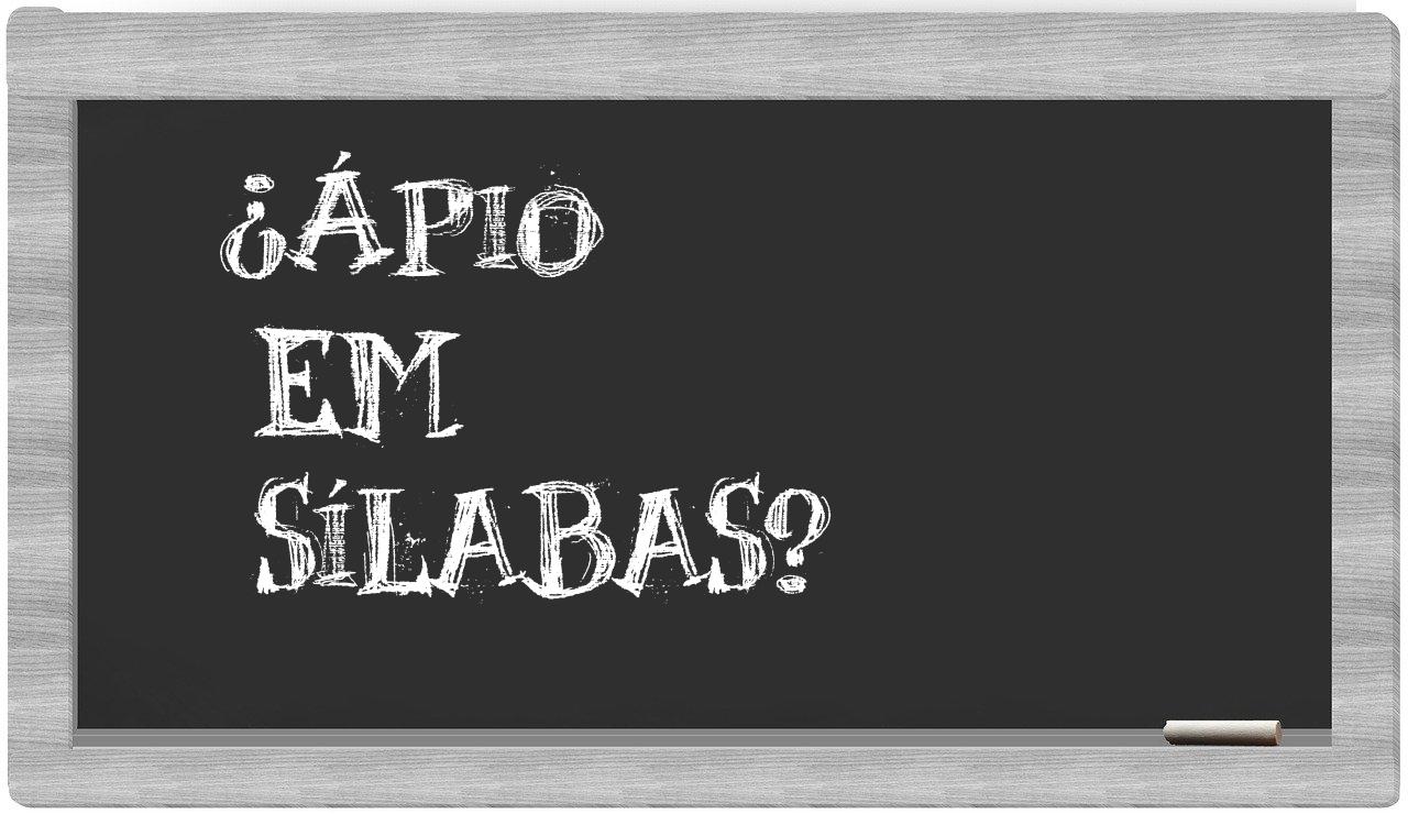 ¿ápio en sílabas?